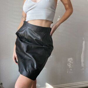 Vintage Ebony Leather Mini Skirt